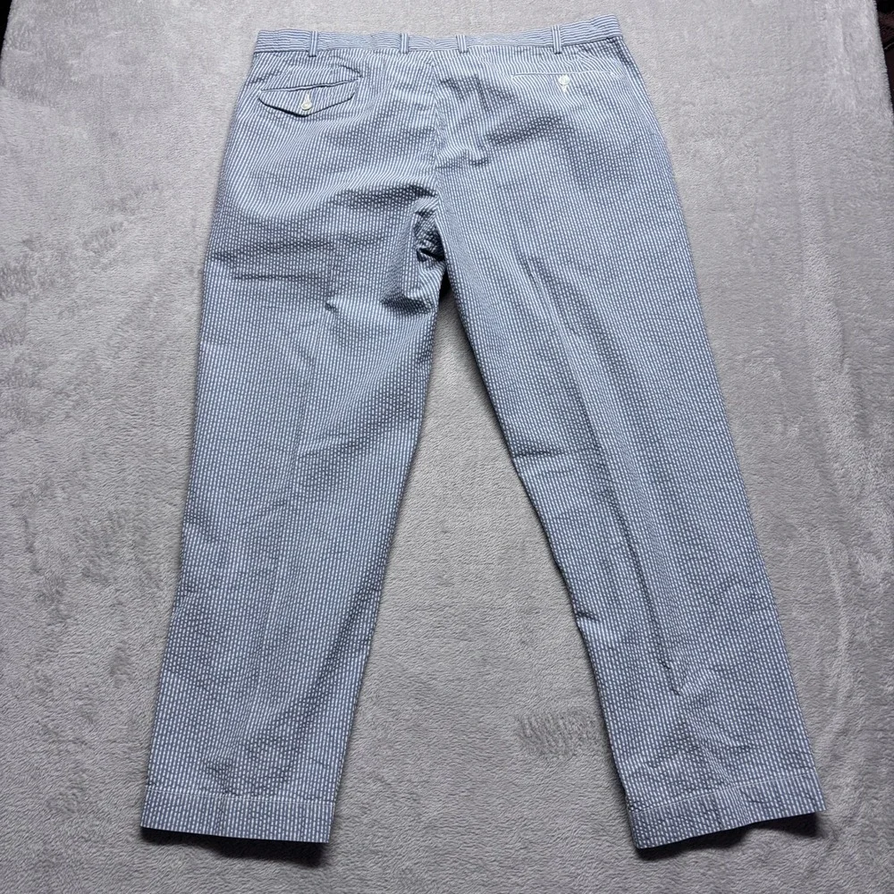 Polo Ralph Lauren Preston Fit Seersucker Pants Mens 40x30 Blue White Striped